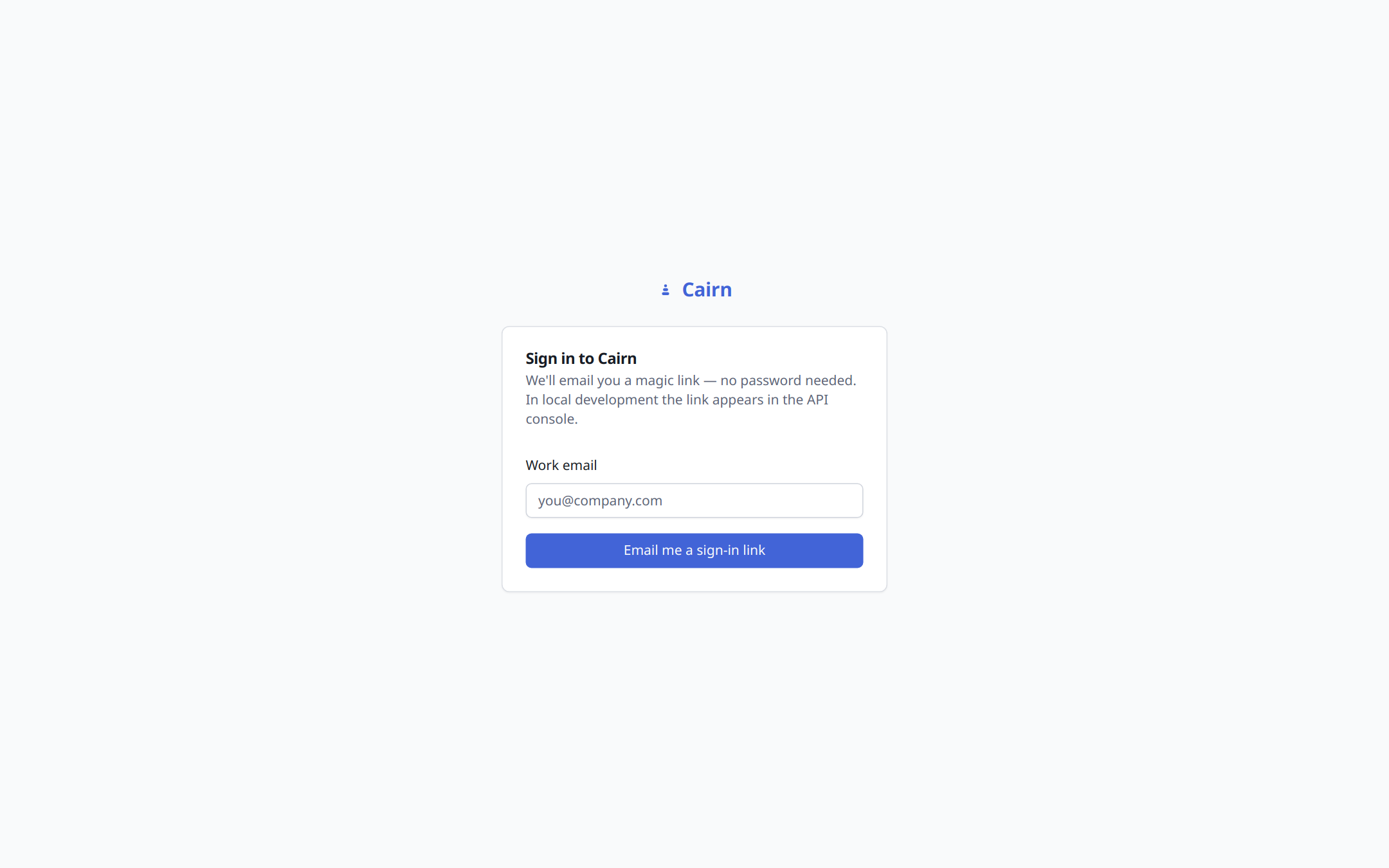 The sign-in page