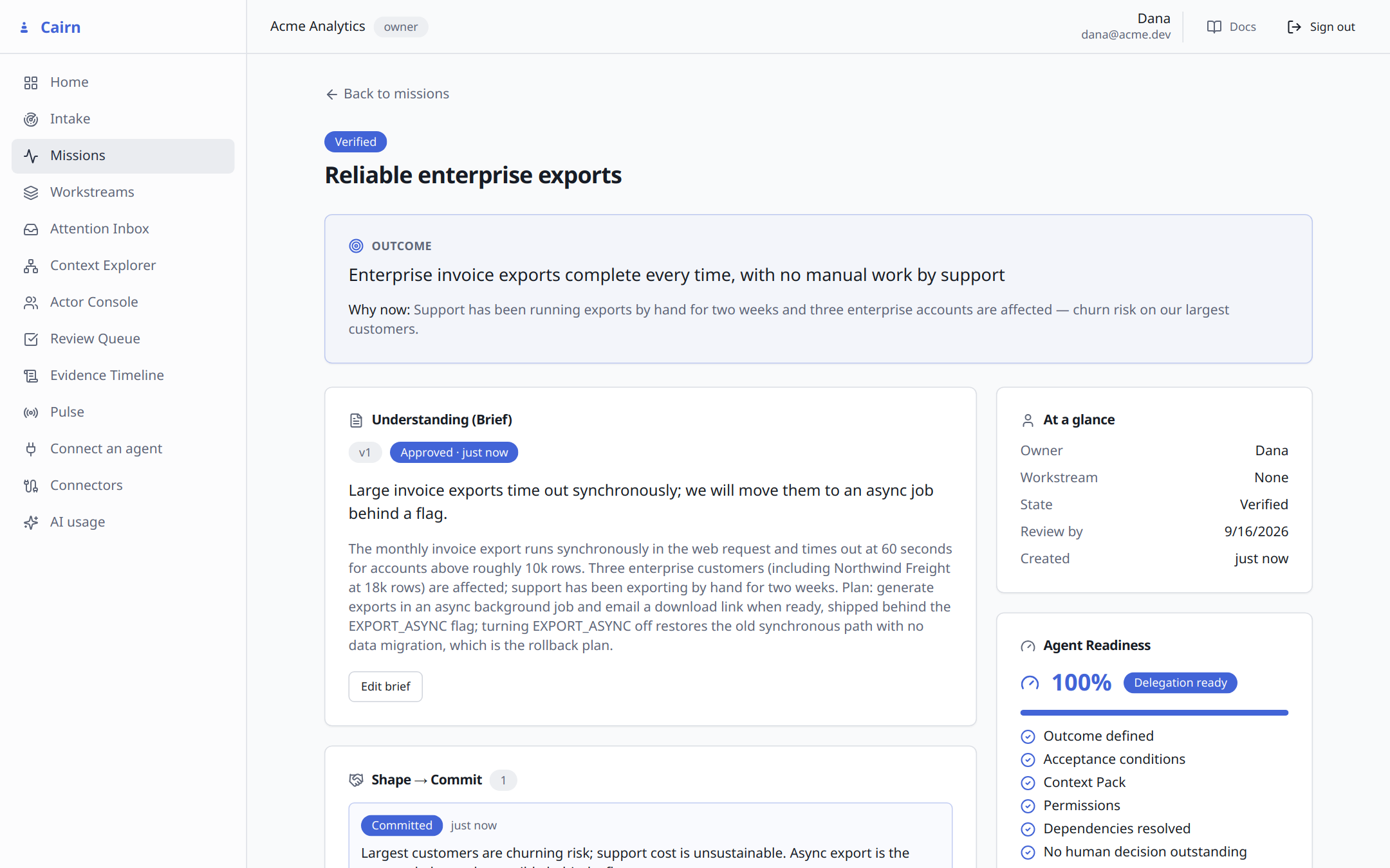 Agent Readiness at 100% — delegation ready